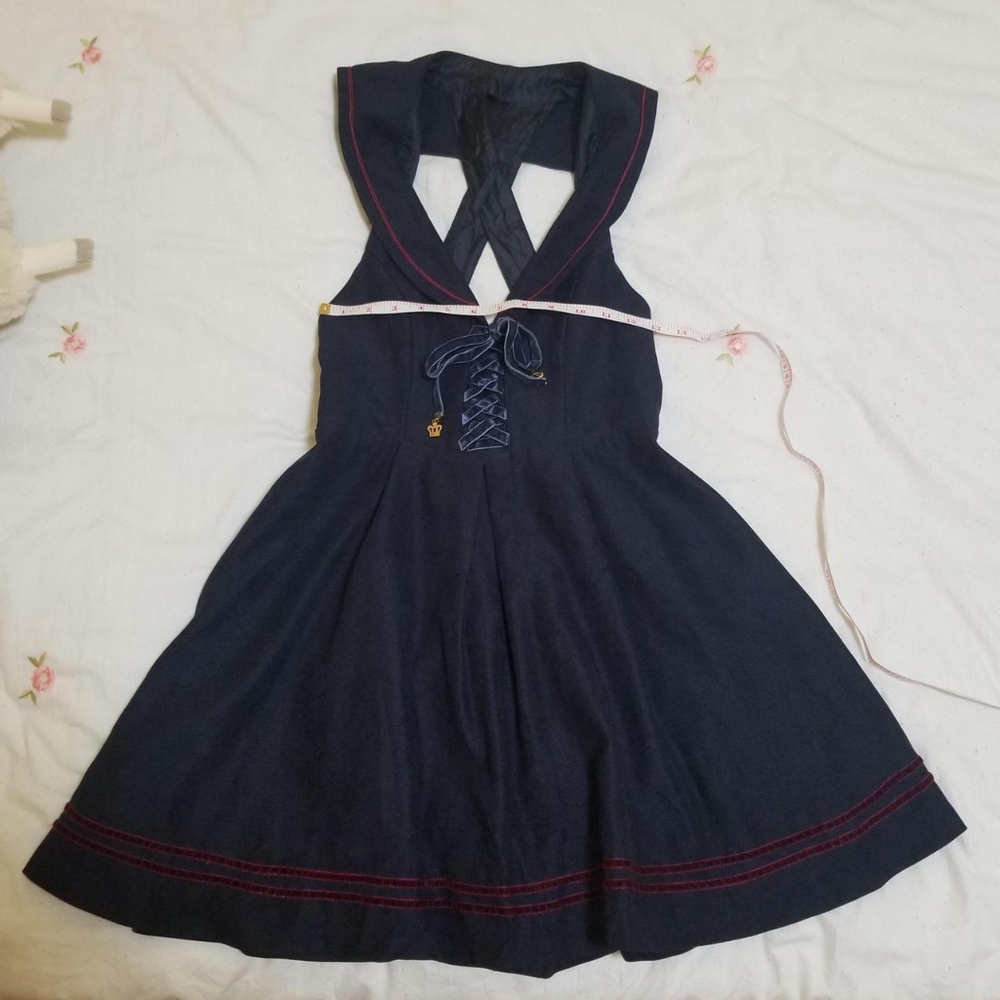 Japanese brand Secret Honey sailor suspender dress